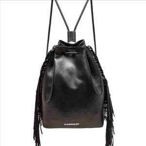 Victoria Secret Black Fringe Backpack